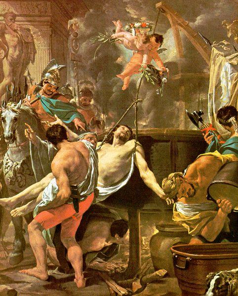 Brun, Charles Le The Martyrdom of St. John the Evangelist at the Porta Latina Spain oil painting art